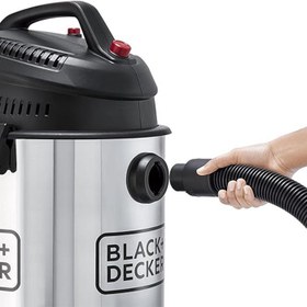 تصویر جاروبرقی بلک اند دکر مدل WV1450 Black & Decker 1610W 30L Wet and Dry Stainless Steel Tank Drum Vacuum Cleaner