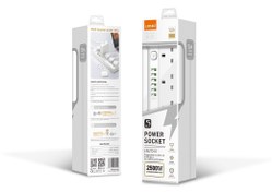تصویر چندراهی برق الدینیو مدل SK5691 با ۵ شاخه و ۶ پورت USB 