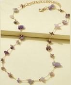 تصویر گردنبند سنگ نامنظم آمیتیست 