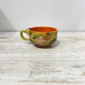 تصویر فنجان لته خوری سفالی دستساز طرح ایرانی کد 020 