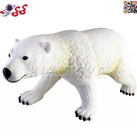 تصویر فیگور حیوانات خرس قطبی نرم بزرگ اسباب بازی polar bear figure X059 