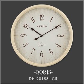 تصویر ساعت دیواری چوبی DORIS کد DH-20158 رنگ کرم CR 
