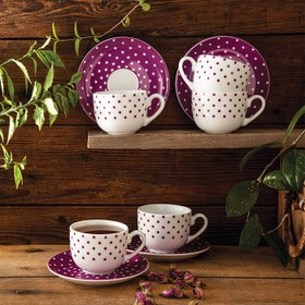 تصویر سرویس چینی زرین 6 نفره چای خوری اسپاتی بنفش (12 پارچه) ا Zarin Iran ItaliaF Spotty-violet 12 Pieces Porcelain Tea Set Zarin Iran ItaliaF Spotty-violet 12 Pieces Porcelain Tea Set