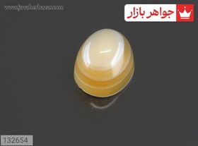 تصویر نگین عقیق هندی باباقوری طوق دار زیبا کد 132654 