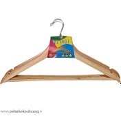 تصویر چوب لباس 3 عددی چوبی برند wood hanger 