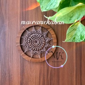 تصویر ست دیوارکوب ماندالا بافی با قلاب قطر ۱۵/۱۵/۲۰/۲۵ crochet wall hanging