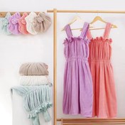 تصویر حوله تن پوش نیم تنه زنانه دوتیکه میکروفایبر نانو مدل سوزنی 