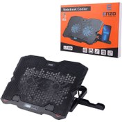 تصویر پایه خنک کننده لپ‌تاپ انزو مدل LF-224 با تنظیم ارتفاع و نور LED 