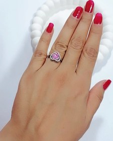 تصویر انگشتر جواهری قلب Pink heart jewelry ring