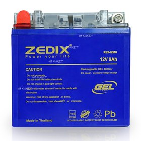 تصویر باتری موتورسیکلت Zedix مدل ۱۲V9H (NS,RS و بنلی دو سیلندر) 