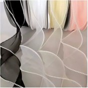 تصویر روبان حریر لبه مرواریدی سایز ۶ 