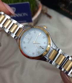 تصویر ساعت زنانه رومانسون موتور ژاپن سیلور طلایی ضدحساسیت Women's Romanson Japan motor watch, anti-allergenic gold silver