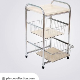 تصویر جا پیازی کشویی کروم 2 طبقه کاوه 