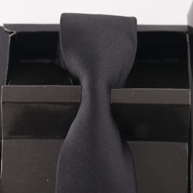 تصویر کراوات مشکی(سیاه) ساتن آمریکایی عرض 5.5 سانتیمتر مردانه،زنانه و بچگانه ده سال به بالا 