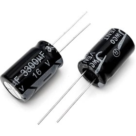 تصویر خازن الکترولیت 330uF-16V Electrolytic capacitor 330uF-16V