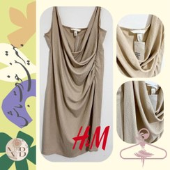 تصویر پیراهن مجلسی دخترانه یقه شل بنددار مجلسی لینن H&M 