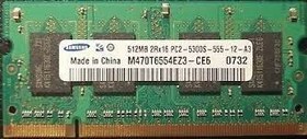 تصویر رم DDR2 لپ تاپ SAMSUNG 512MB 667MHz 2RX16 PC2-4200 