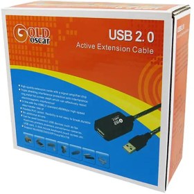 تصویر کابل افزایش USB2 برددار متراژ 15 متر برند GOLD OSCAR 