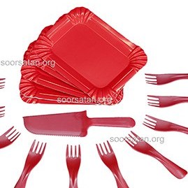 تصویر ست کیک خوری قرمز 