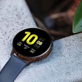 تصویر برچسب ماهوت طرح Dark-Walnut-Wood مناسب برای ساعت هوشمند سامسونگ Galaxy Watch Active 2 44mm 