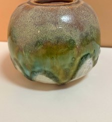 تصویر گلدان سفالی دکوراتیو سبز 