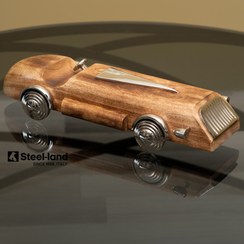 تصویر اکسسوری ماشین دکوری کلاسیک چوبی و استیل‌ 