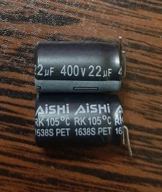 تصویر AiSHi 400V 22uF – خازن الکترولیت، ۴۰۰ ولت، ۲۲ میکروفاراد AiSHi