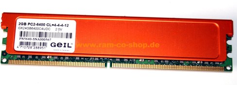 تصویر رم کامپیوتر ژل ظرفیت 2GBکلاس DDR2 فرکانس 8500 PC Ram Geil DDR2 800 2GB