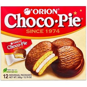 تصویر کیک شکلاتی چوکو پای شکلاتی اورجینال 12 عددی choco pie choco pie