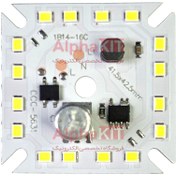 تصویر چیپ DOB LED برق مستقیم 16 وات خازن دار مربع DOB LED chip (module) direct current 220 volts with capacitor 16 square watts