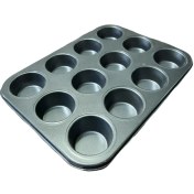 تصویر قالب کیک مافین ۱۲ عددی فلزی مناسب مایکروفر 