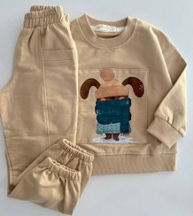 تصویر ست دورس جاگر پسرانه دخترانه طرح حیوانت خرس کرم جنس دو نخ لاکرا 