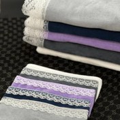 تصویر ست حوله و هدبند قدی دانتل‌دوزی گرم بالا 