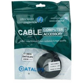 تصویر کابل 1 به 3 صدا Datalife 1.5m یکسر L DataLife AV To AUX 1.5m Cable