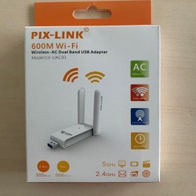 تصویر دانگل وای فای پیکس لینک مدل Pix-Link USB Wi-Fi Adapter LV-UAC03D 