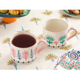 تصویر ماگ سیاه Std Love Adore New Bone China Cup 440 Ml Pink کلاسیک English Home 