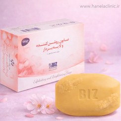 تصویر صابون روشن کننده و لایه بردار حاوی اربوتین و AHAتاریخ جدید اورجینال - یک عدد صابون Exfoliating and Brightening Soap