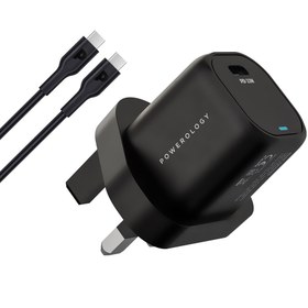 تصویر شارژر دیواری 33 وات پاورولوژی Powerology GaN Charger 33W with USB-C Cable 