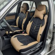 تصویر روکش صندلی ماشین شاهسوند مدل سمند رنگ مشکی کرم 76204 