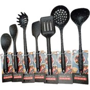 تصویر سرویس کفگیر و ملاقه 7 پارچه شنگیا مدل سیلیکونی کد 077 JCH 