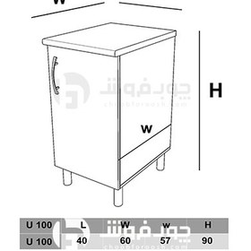 تصویر کابینت تک درب U100 