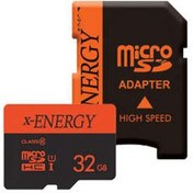 تصویر کارت حافظه‌ microSDHC ایکس-انرژی مدل IPM کلاس 10 استاندارد U1 سرعت 80MBps ظرفیت 32 گیگابایت همراه با آداپتور SD 