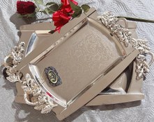 تصویر سینی استیل ۲ تیکه با ابکاری عالی 