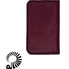 تصویر کیف کارت چرم زرشکی 