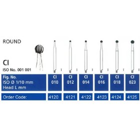 تصویر فرز کارباید آنگل روند Round C1 - RAL C1 / 02 Smedent Carbide Bur - Round C1