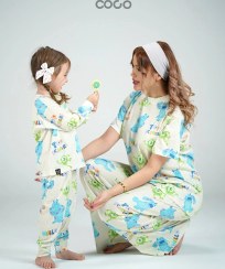 تصویر ست مادر و کودک کوکو طرح مایک و سالی سایز فری سایز 