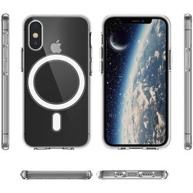 تصویر قاب شیشه ای شفاف Iphone X قابلیت شارژ با مگ سیف Clear Case with MagSafe Iphone X Clear Case with MagSafe