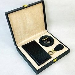 تصویر ست سه تکه چرم طبیعی مردانه همادیس کد PD405 