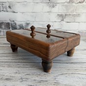 تصویر جا قاشقی دو خانه پایه دار 