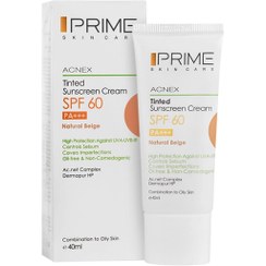 تصویر کرم ضد آفتاب رنگی پریم SPF 60 حجم ۴۰ میلی لیتر 